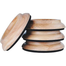 (Natural Wood, One size) 4pcs Upright Piano Caster Cups,premium Hardwood Piano Caster Pads Furniture Leg