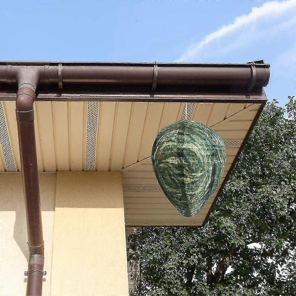 (Dark Green, One Size) 4 Pieces Waterproof Wasp Nest Decoys Hanging Hornet Deterrents Fake Cloth Wasp Nest Non-Toxic Bee Decoy Deterrent For Home And 5063595968662
