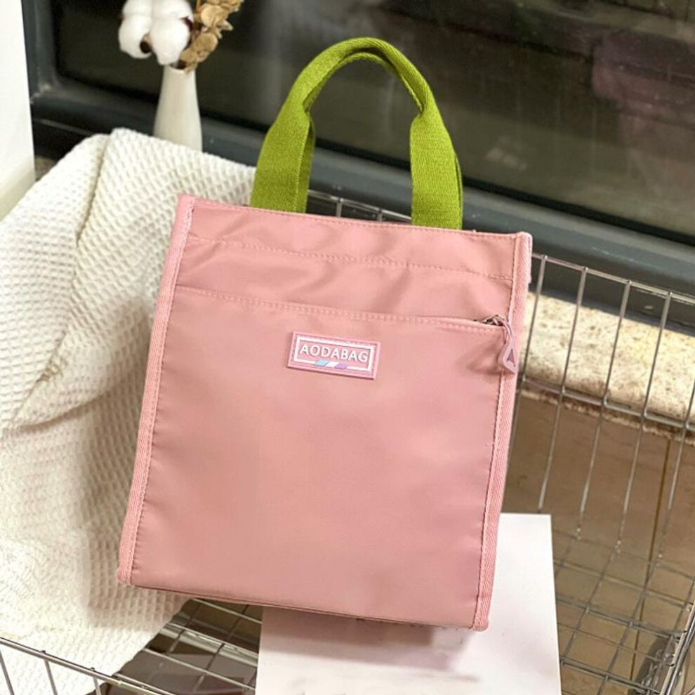 (pink) Portable Student Book Bags Tote Briefcase Travel Top-handle Bags For Women Oxford Handbag Work File Bag Carrying Mommy