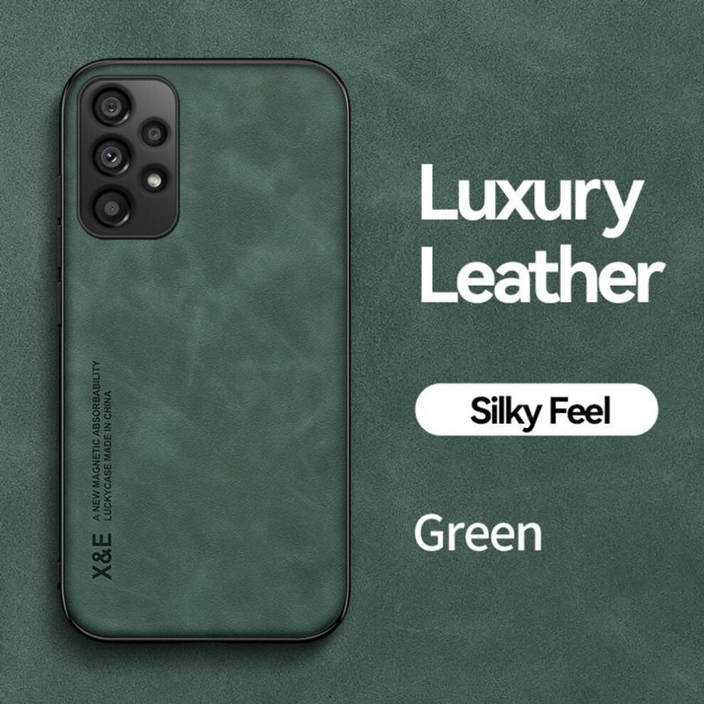 (green, Samsung Galaxy A55 (5G)) Luxury Leather Case For Samsung Galaxy A56 A36 A54 A34 A25 A15 A05 A55 A53 A13 A72 A52 S24 S23 S22 S21 Ultra Soft Silicone Frame Phone Cover