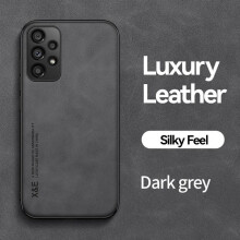 (dark grey, Samsung Galaxy A56) Luxury Leather Case For Samsung Galaxy A56 A36 A54 A34 A25 A15 A05 A55 A53 A13 A72 A52 S24 S23 S22 S21 Ultra Soft Silicone Frame Phone Cover