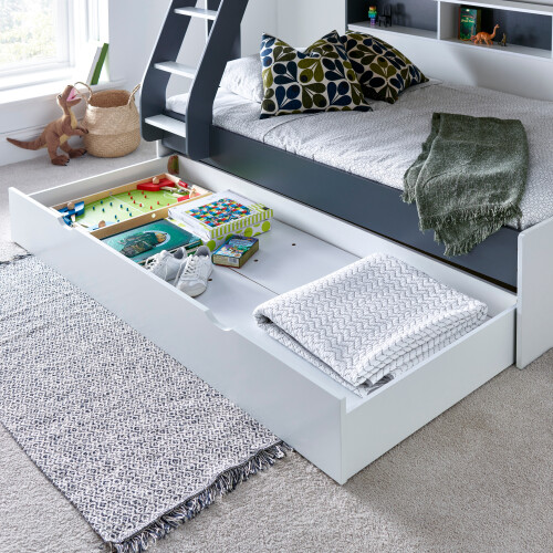 Bedmaster (Grey and White, No) Oliver Triple Sleeper Storage Bunk Bed 2