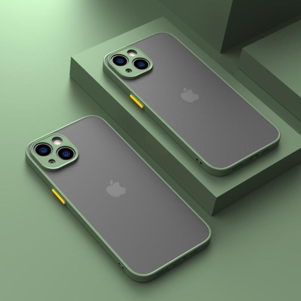 (army green, iPhone 15 ProMax) Half Clear Matte Case For Iphone 16 15 14 13 12 11 Pro Max X Xr Xs Se 2022 2020 7 8 Plus 6 6s 13 Mini Case Cover Armor Bumper Shockproof