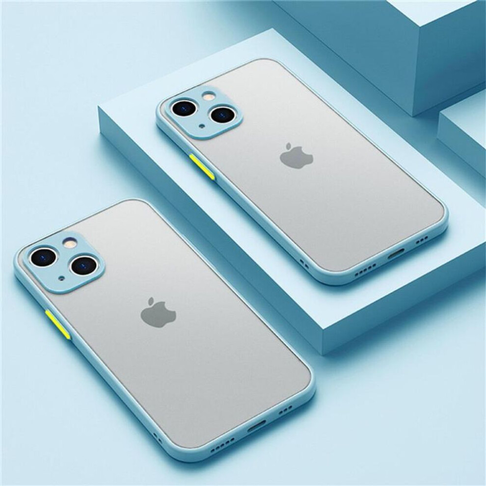 (sky blue, iPhone X) Half Clear Matte Case For Iphone 16 15 14 13 12 11 Pro Max X Xr Xs Se 2022 2020 7 8 Plus 6 6s 13 Mini Case Cover Armor Bumper Shockproof