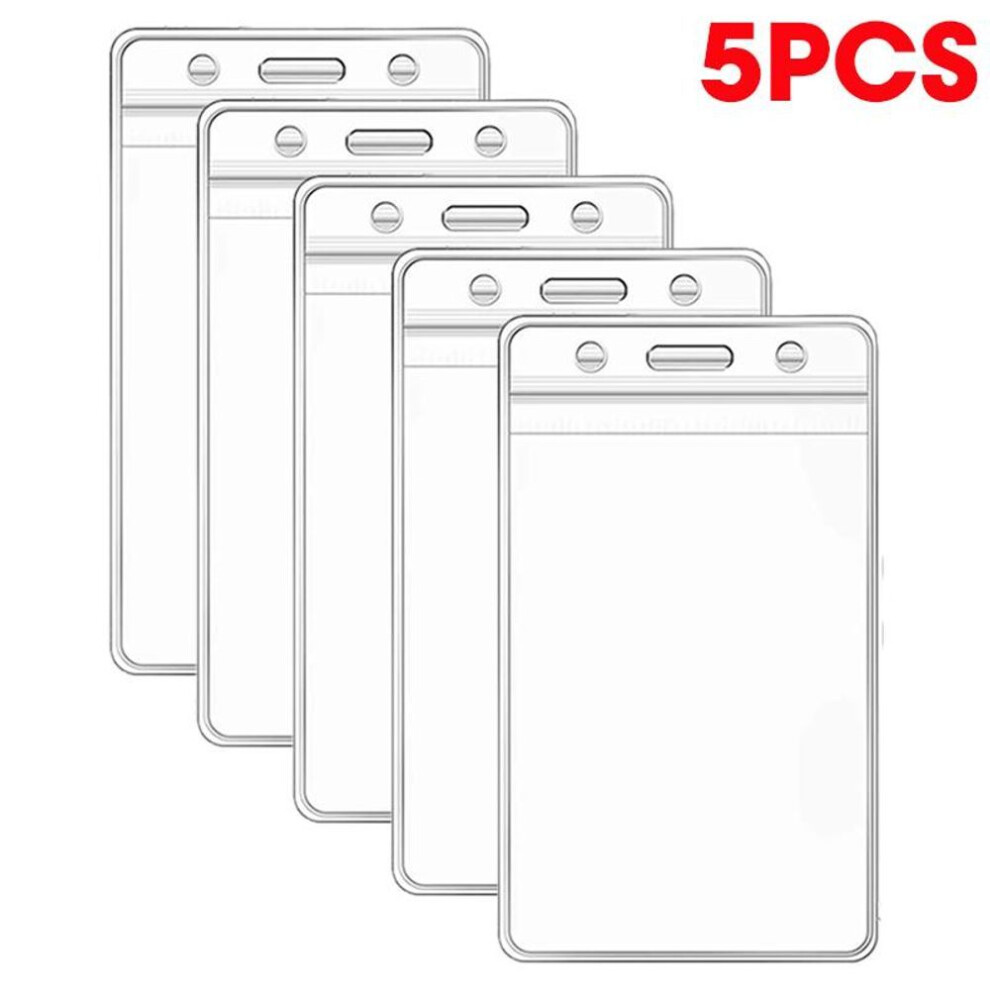 (5 Pcs) 5/10pcs Waterproof Transparent Card Holder Plastic Protector Case Business Bus Bank Credit Card Protector Id Card Badge Holders