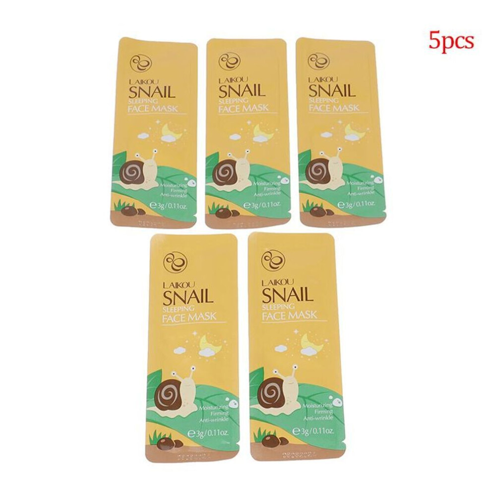 (as the picture, 5pcs) 5Pcs Snail Face Mask No Washing Portable Travel Anti Wrinkle Moisturizing Mask