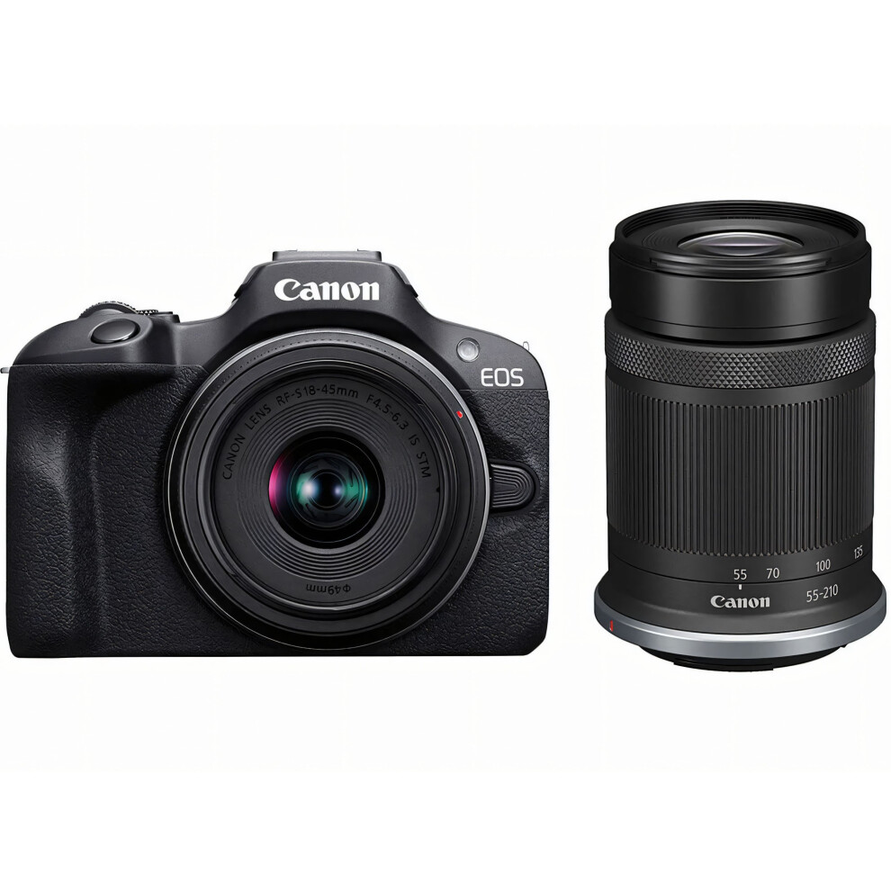 Canon EOS R100 Mirrorless Camera RFS 18-45mm & STM 55-210mm IS Lenses
