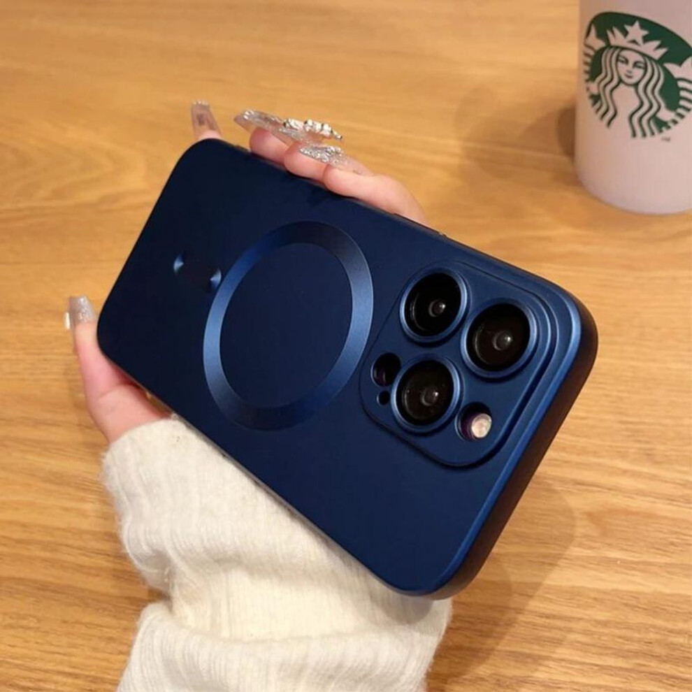 (navy blue, For iPhone 12 Pro) For Magsafe Magnetic Wireless Charge Phone Cases For iPhone 15 14 13 12 11 Pro Max Plus Case Camera Protection Cover Accessories