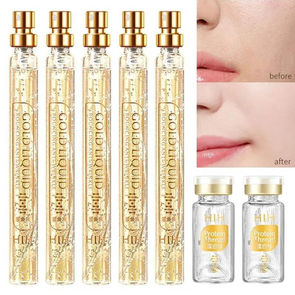 (1serum&20protein thread) Instant Lift Korean Protein Thread Lifting Set Face Filler Absorbable Collagen Protein Thread Firming Anti-Aging Facial Essence