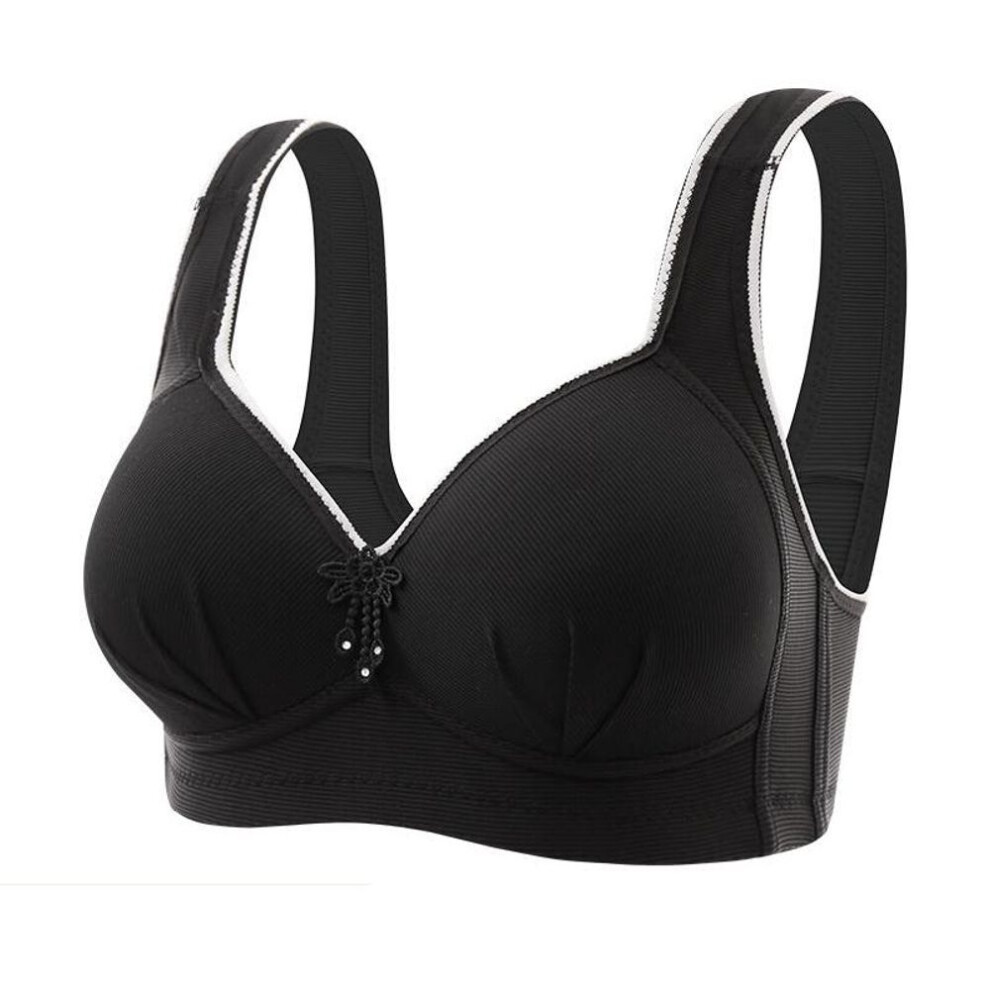 (black, 90B) Female Underwear Breast Push Up Bra Padded Brassiere Lace Bras for Women Pushup Bra