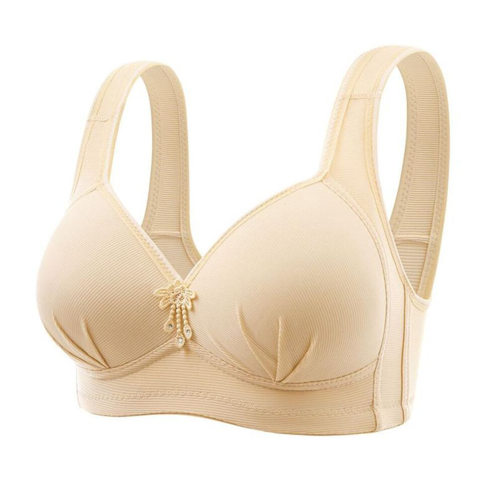 (beige, 80B) Female Underwear Breast Push Up Bra Padded Brassiere Lace Bras for Women Pushup Bra