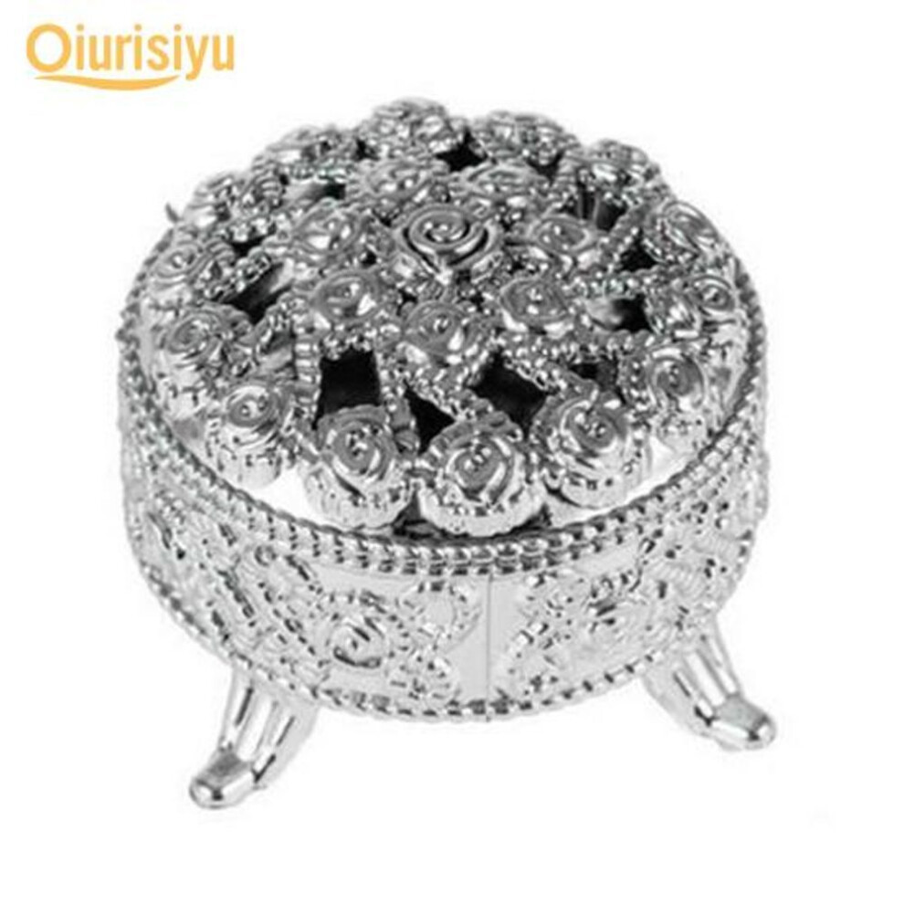 (silver) Portable Wedding Trinket Box Candy Container Souvenir Gift Case Home Table Decor Home Living