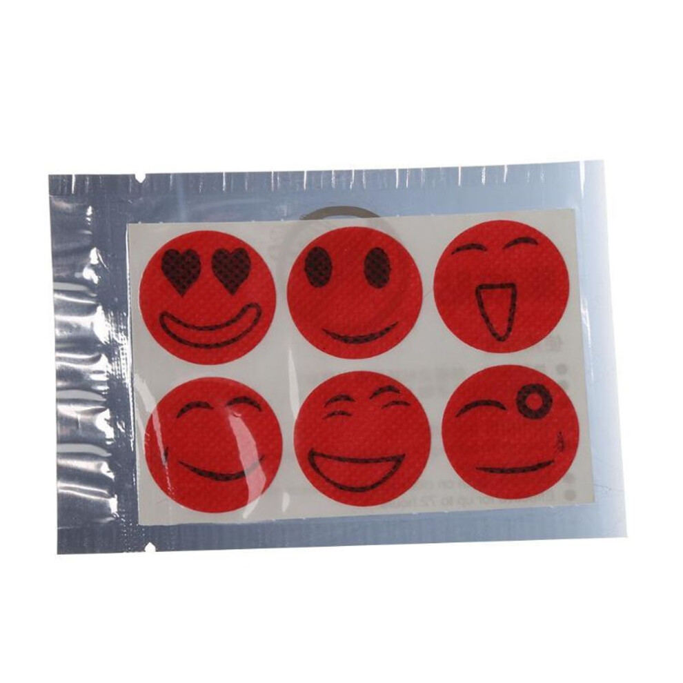 (red) Smiley Face Anti Mosquito Mozzie Insect Bug Bugs Repellent Stickers Patch