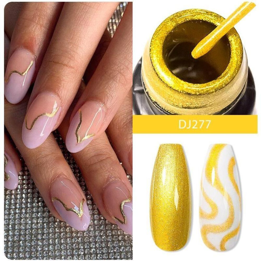 (Q42512) 5ml Silver Metallic Effect Liner Gel Nail Polish French Multifunction Painting Flower Nail Art Drawing Uv Gel Varnish