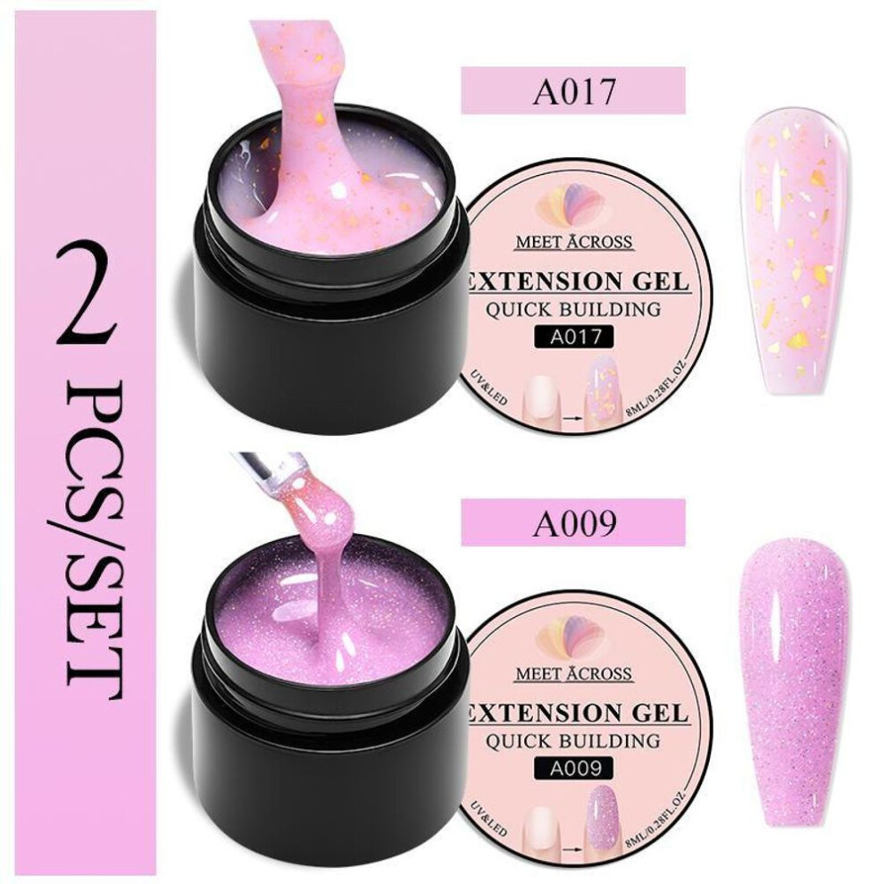 (2pcs/set-15) 2pcs Baby Boomer Extension Nail Gel Set Uv Builder Ombre Nails Camouflage Quick Extension Gel Extended Nails Art Kits Manicure