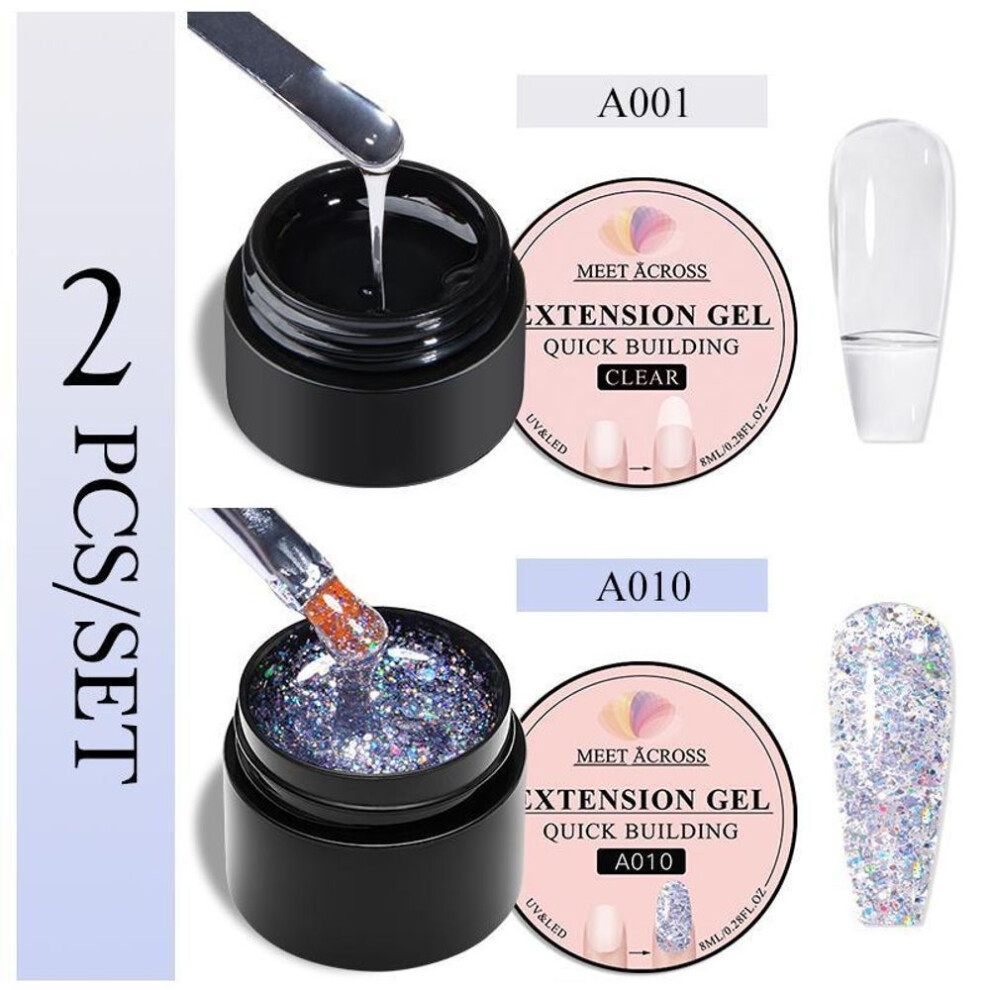 (2pcs/set-14) 2pcs Baby Boomer Extension Nail Gel Set Uv Builder Ombre Nails Camouflage Quick Extension Gel Extended Nails Art Kits Manicure