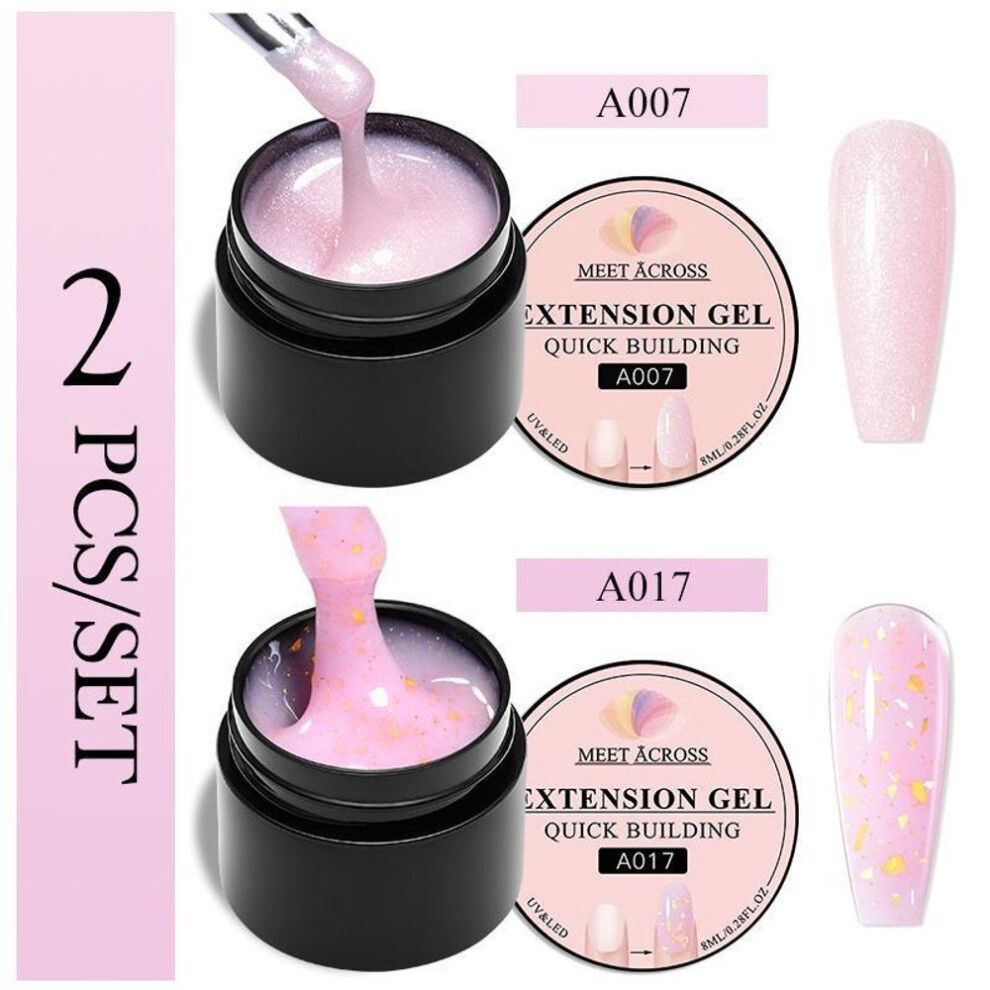 (2pcs/set-11) 2pcs Baby Boomer Extension Nail Gel Set Uv Builder Ombre Nails Camouflage Quick Extension Gel Extended Nails Art Kits Manicure