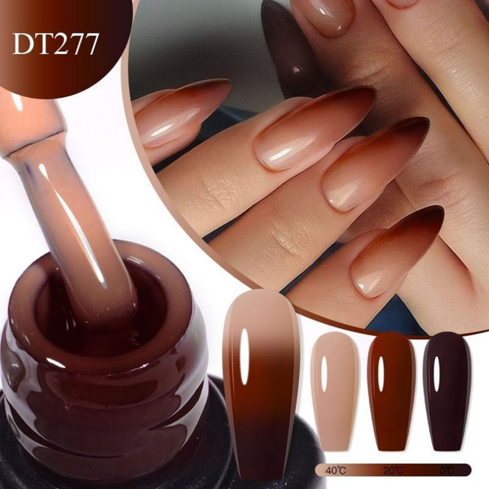(FFQ52411-13) MEET ACROSS 7ml Purple Glitter Auroras Thermal Gel Nail Polish Winter 3 Layers Temperature Color Changing Semi Permanent Manicure Nail Art Gel Varnish