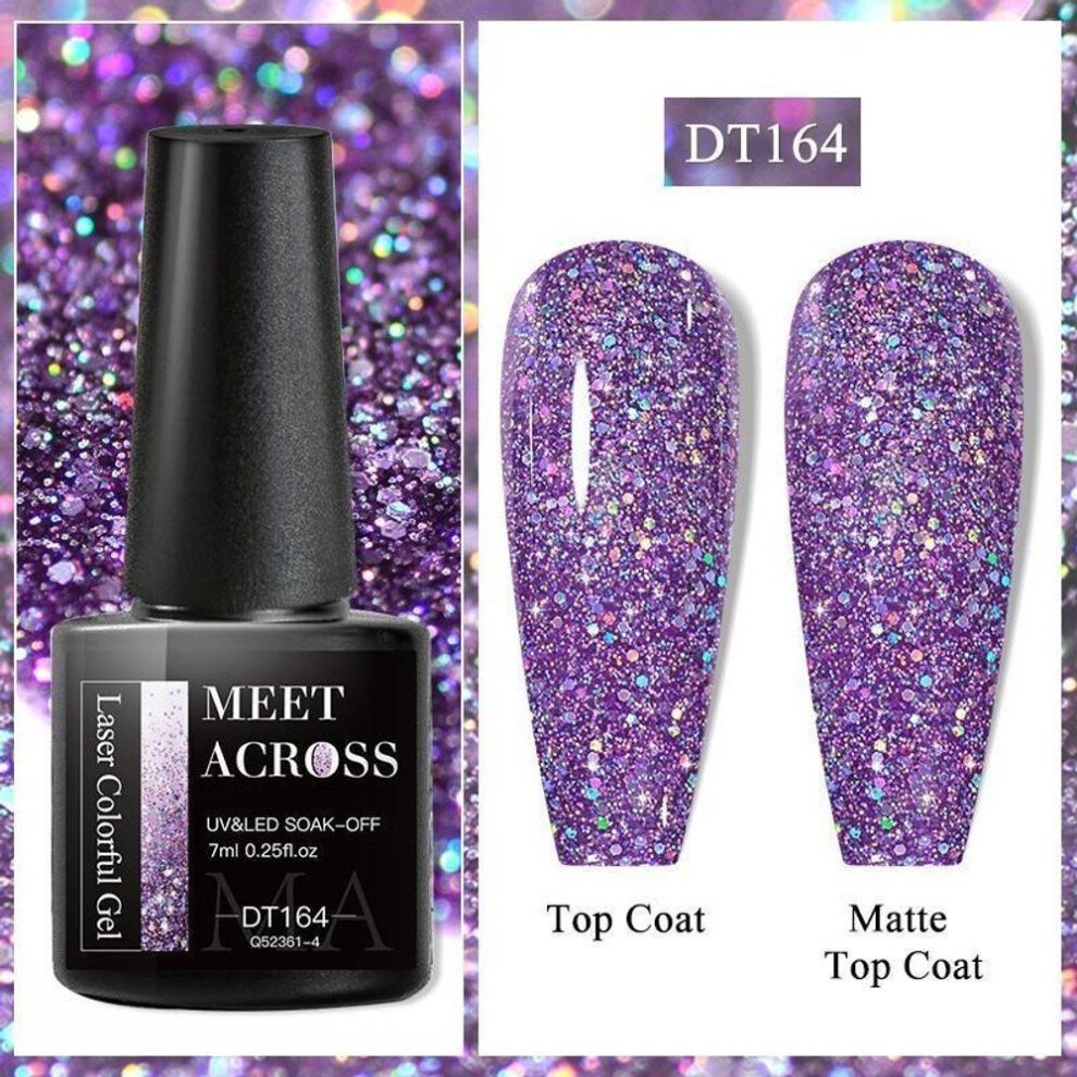 (DT164) MEET ACROSS Glitter Nail Gel Polish Popular Nude Pink Red Blue Glitter Gel Polish Colorful Gel For Starter Manicure Nail Art Salon