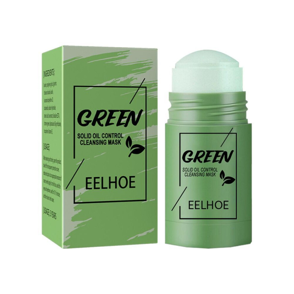 (as the picture, Green Tea) Green Tea Solid Facial Mask Oil Control Cleaning Acne Removing Moisturizing Smearing Facial Mask Stick Bamboo Charcoal Solid Facial Mask Stick