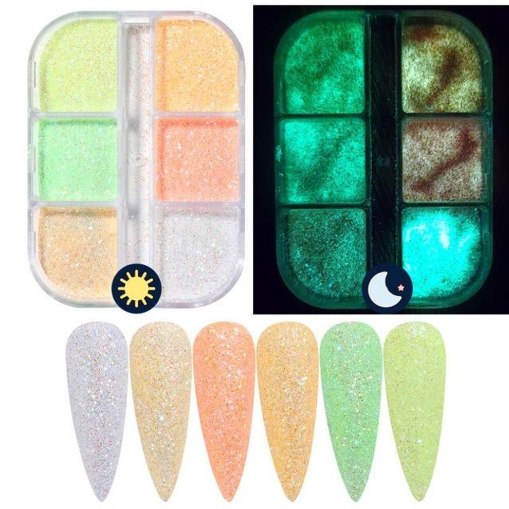 (1909-24) Aurora Mirror Nail Glitter Powder Rubbing Dust Pigment Chrome Iridescent Holographic Nail Art Decorations For Manicure