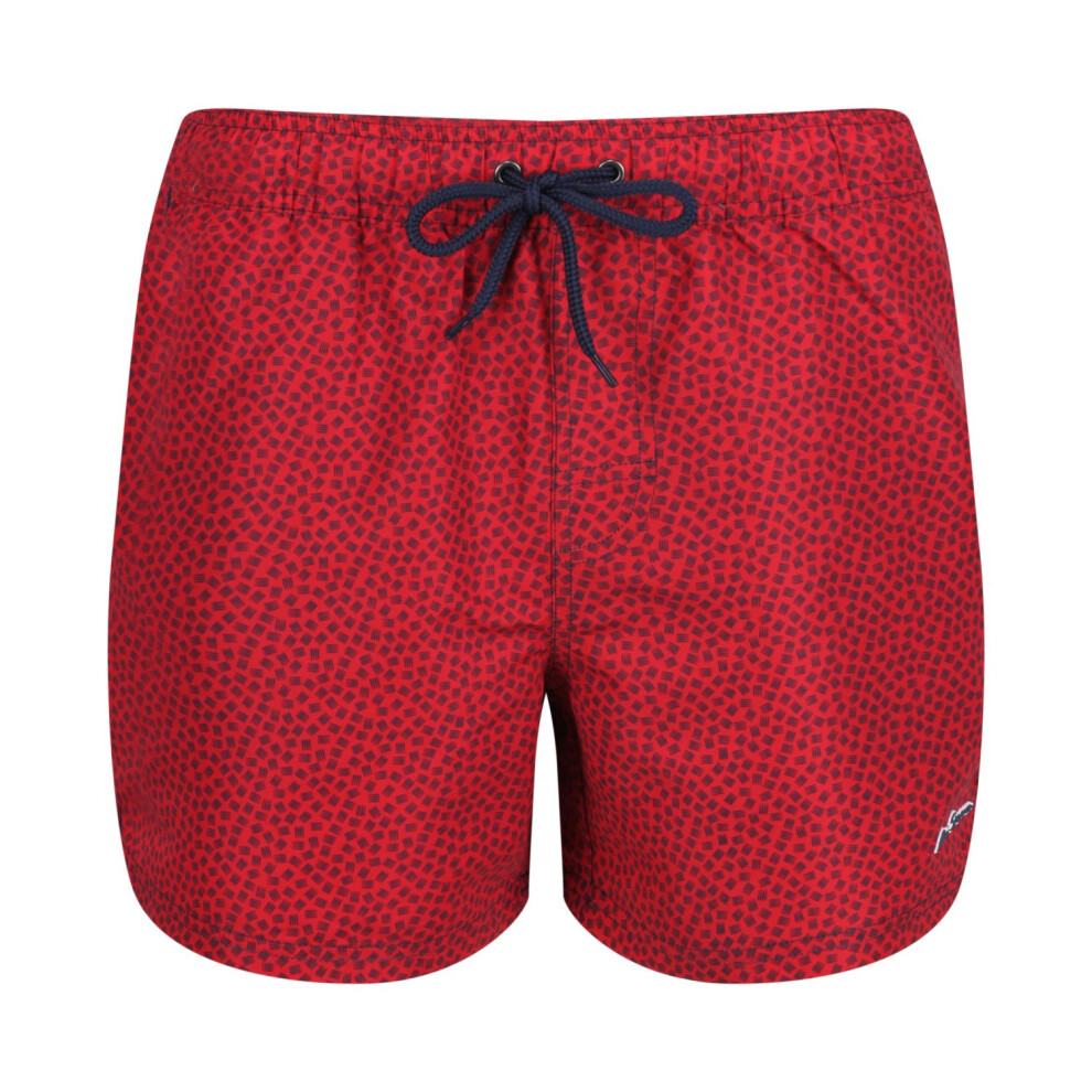(RED PRINT, Small) Ben Sherman Maui Swim Shorts