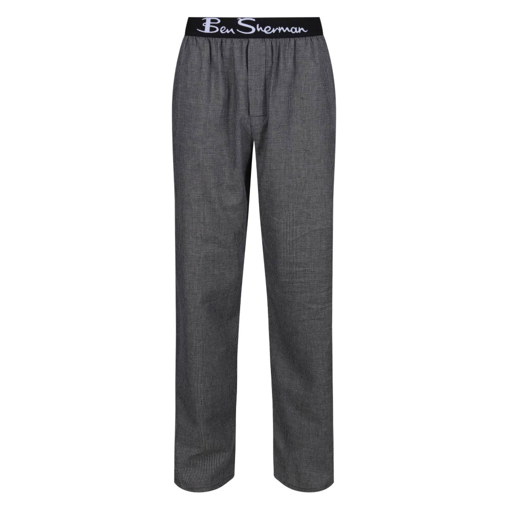 (BLACK CHECK, X-Large) Ben Sherman Nash Loungewear Trousers