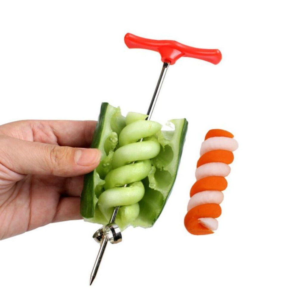 (as the picture) Vegetables Spiral Knife Potato Carrot Cucumber Salad Chopper Manual Spiral Screw Slicer Cutter