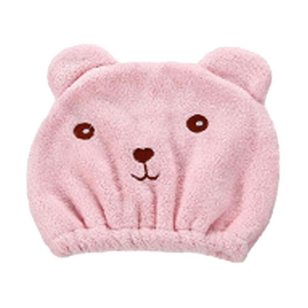 (pink) Bathroom Super Absorbent Quick-drying Microfiber Bath Towel Hair Dry Cap Salon