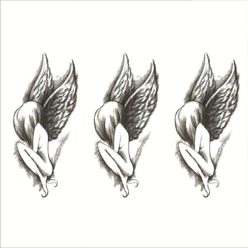 (black, 1PC) Tattoo Stickers Girl Angel Wings Tattoo Sticker Waterproof Disposable Temporary Arm Ankle Arm Body Art