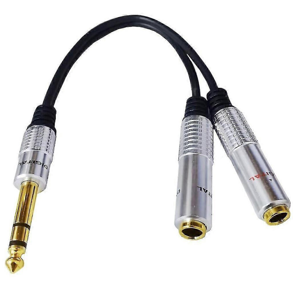 (As Show, One Size) 6.35Mm 1/4 Inch Trs Stereo To Dual 1/4 Inch Ts-Mono Y-Splitter Breakout Cable 5062994748929
