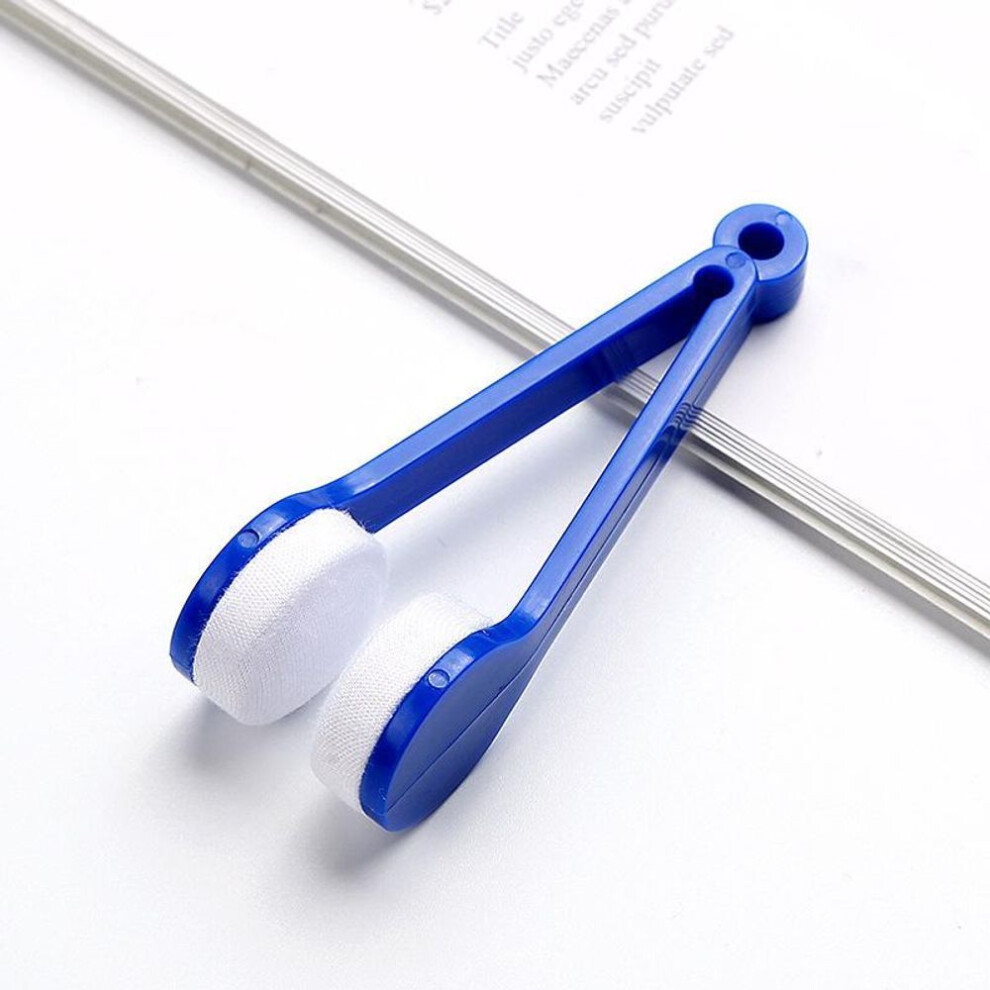 (blue) Mini Microfiber Two-side Sunglasses Brush Glasses Brush Spectacles Cleaner Glasses Cleaning Rub Eyeglass Cleaner Brushes