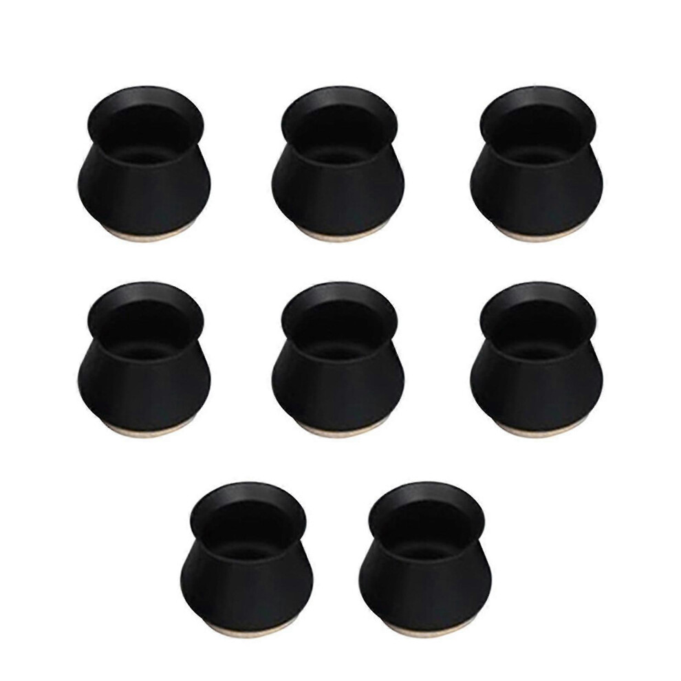 (8pcs, Black) Chair Leg Covers With Felt Bottom Soft Silicone Furniture Foot-image-OPC-PGB2C68-NEW