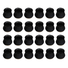 (24PCS, Black) Chair Leg Covers With Felt Bottom Soft Silicone Furniture Foot