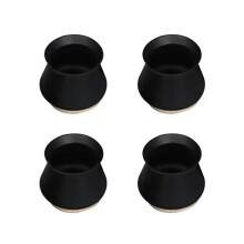 (4PCS, Black) Chair Leg Covers With Felt Bottom Soft Silicone Furniture Foot