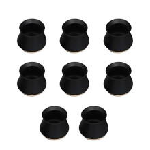 (8pcs, Black) Chair Leg Covers With Felt Bottom Soft Silicone Furniture Foot