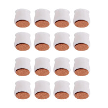 (16pcs, White) Chair Leg Covers With Felt Bottom Soft Silicone Furniture Foot