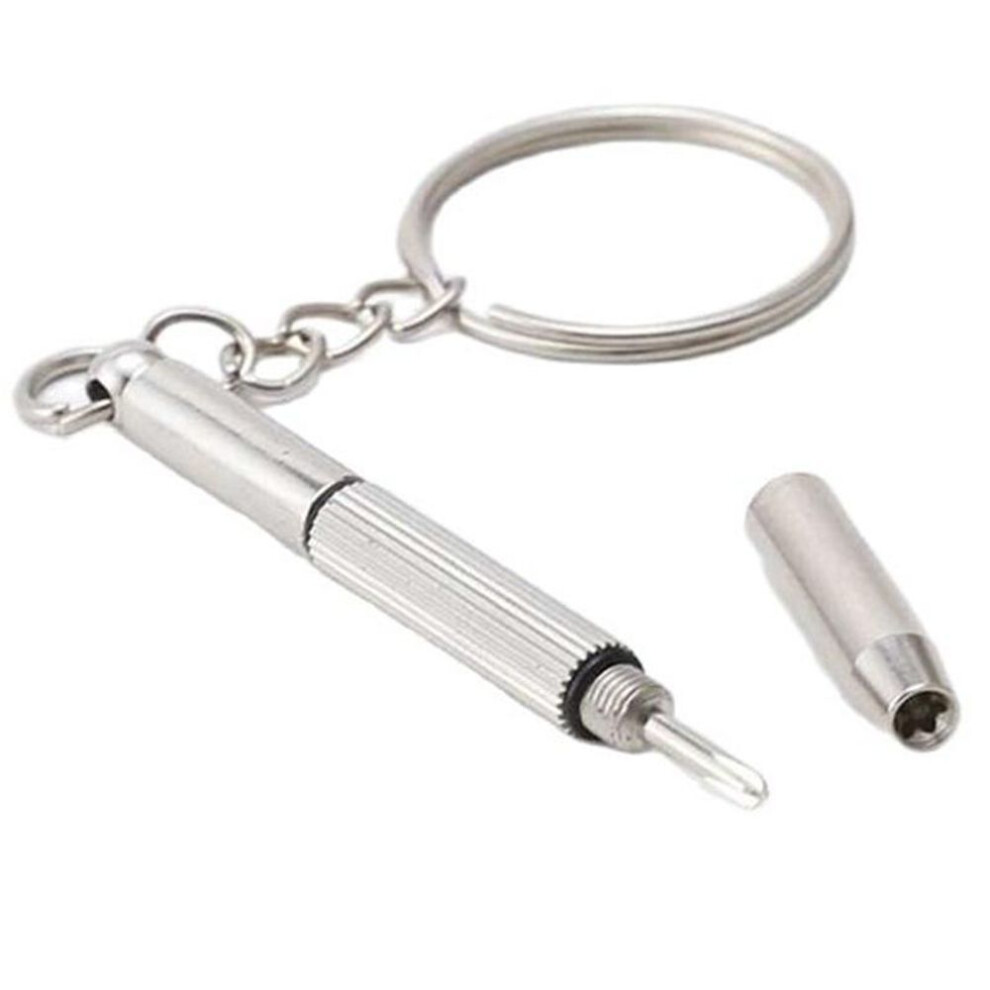 (as the picture) Eyeglass Screwdriver Portable Stainless Steel Keychain Screwdriver Sunglasses Watch Screwdriver 3 In 1 Repair Kit Tools
