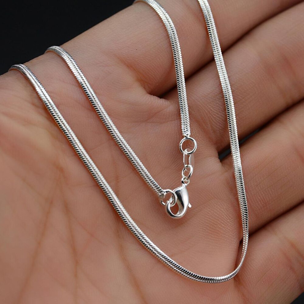 (as the picture, 75cm) Fashion Silver Color Flat Snake Chain 2mm Width Necklace Jewelry Gifs