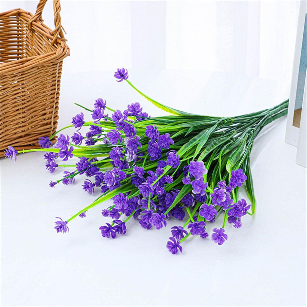 (purple, One Size) Outdoor Artificial Flowers Uv Resistant Fake Plants, Faux Plastic Flower For Indoor Outside Hanging Plants Garden Porch Window Home Wedding Decor