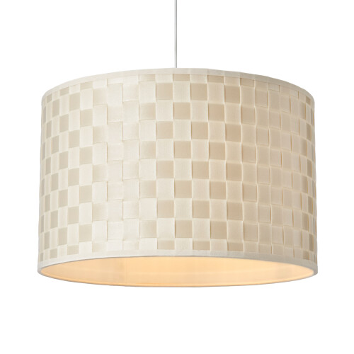 (Ivory) Litecraft Sovin Woven Easy Fit Drum Light Shade