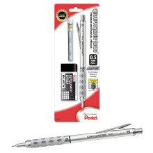 Pentel GraphGear 1000 -mekaaninen lyijykyn   , 0,5 mm, Premier-piirustussetti, jossa 1 lyijykyn   , 1 pyyhekumi ja 1 pyyhekumi (PG1015EBP)