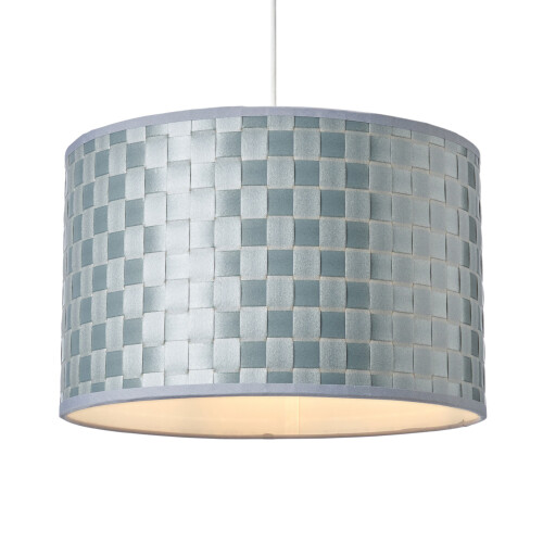(Silver) Litecraft Sovin Woven Easy Fit Drum Light Shade