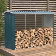 240x86x160cm Garden Steel Ventilation Firewood Storage Shed Outdoor Log Rack
