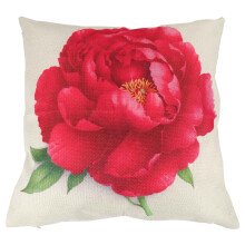 Capa de almofada decorativa vintage floral/flor linho capa de almofada sof? rosa