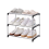 Stackable Small Shoe Rack, Entryway, Hallway and Closet Space Saving Storage Organization (3-Tier, Black) 4