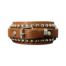 Pulseira unissex punk rocker, punho de couro g?tico com pontas, rebites, tachas, pulseira ajust?vel para cosplay fashion-C