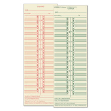 TOPS Casov karty, polmesacn , obojstrann , 3-1/2"""" x 10-1/2"""", potlac Manila Green/Red, 500 kusov (1276)