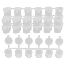 5 Streifen, 30 T?pfe, leere Farbbecher, 10 ml/0,35 oz Mini-Topf, durchsichtige Aufbewahrungsbeh?lter aus Kunststoff