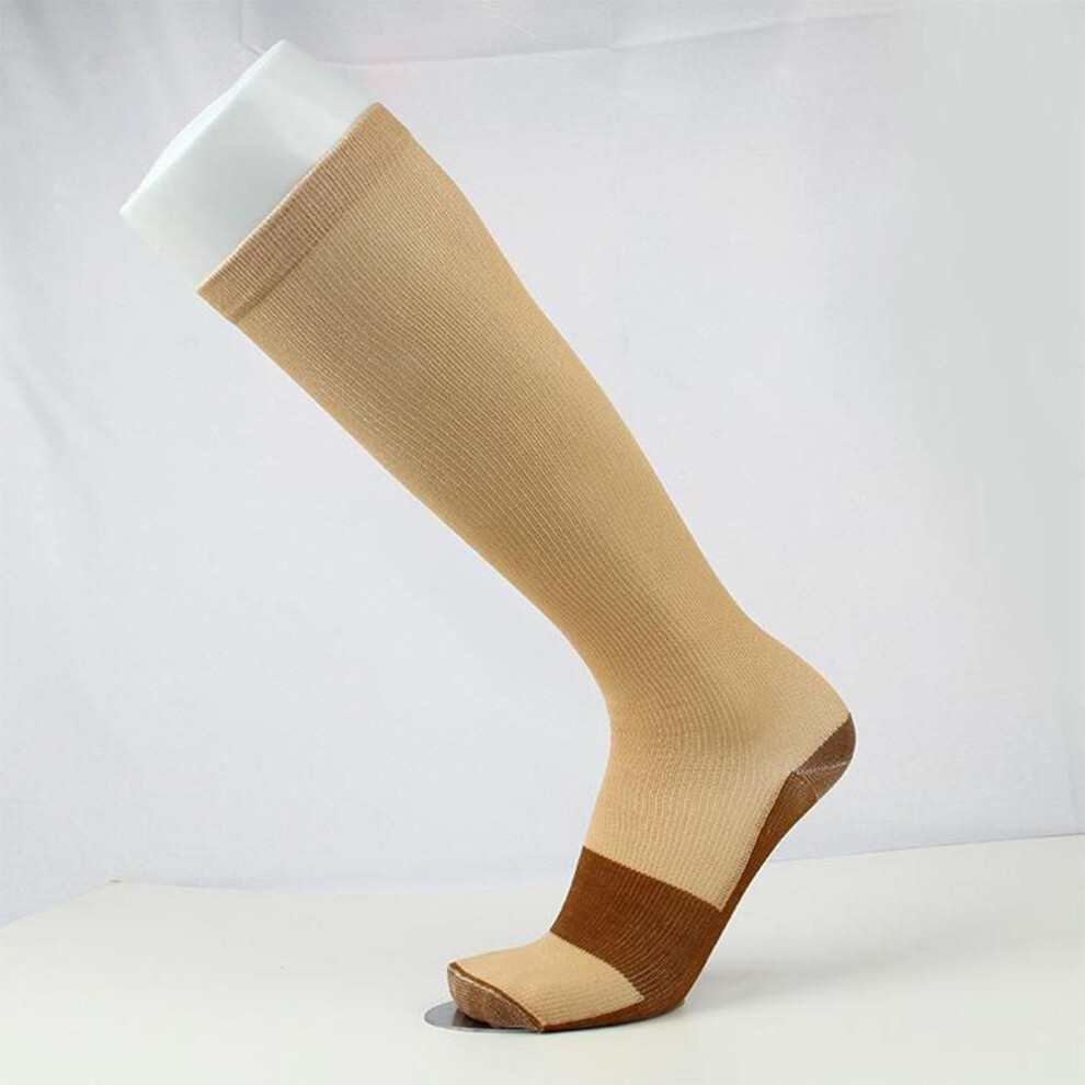 (white, L/XL) Mens Womens Anti-Fatigue Compression Unisex Flight Travel Socks Anti Swelling